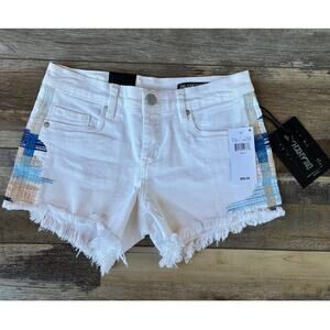 BLANKNYC The Astor Womens Shorts White with Embroidery Sz 24 Revolve Brand